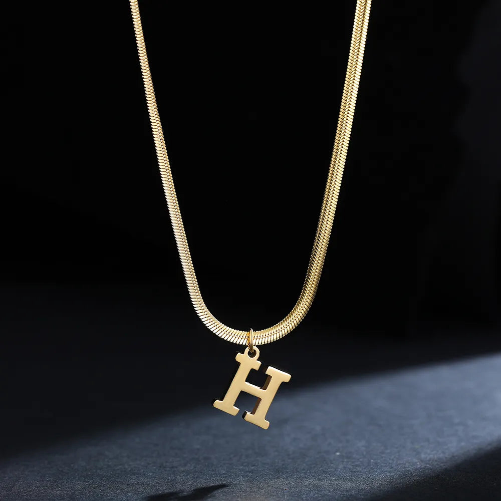 A-Z Alphabet Gold Plated Stainless Steel Pendant