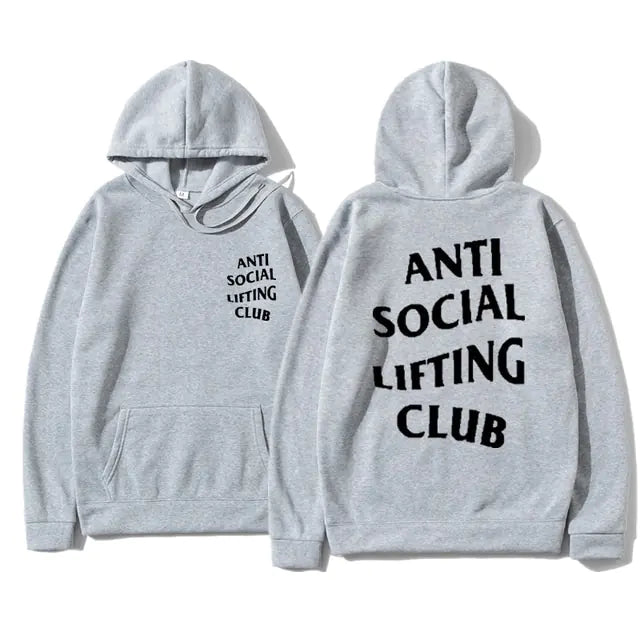 Fashion Letter Anti Social Lifting Club Hoodie