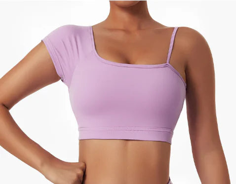 Sexy Oblique Shoulder Yoga Clothes Tops