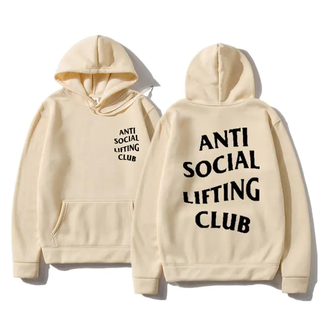 Fashion Letter Anti Social Lifting Club Hoodie