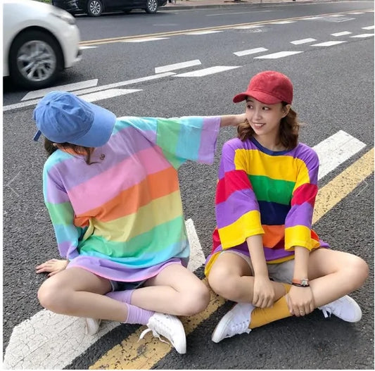 Colorful Rainbow T-Shirt Dress