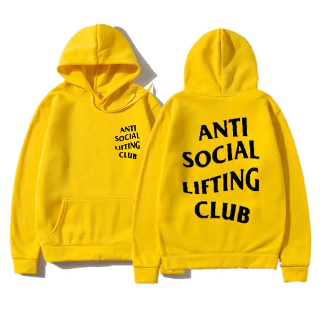 Fashion Letter Anti Social Lifting Club Hoodie