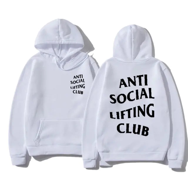 Fashion Letter Anti Social Lifting Club Hoodie