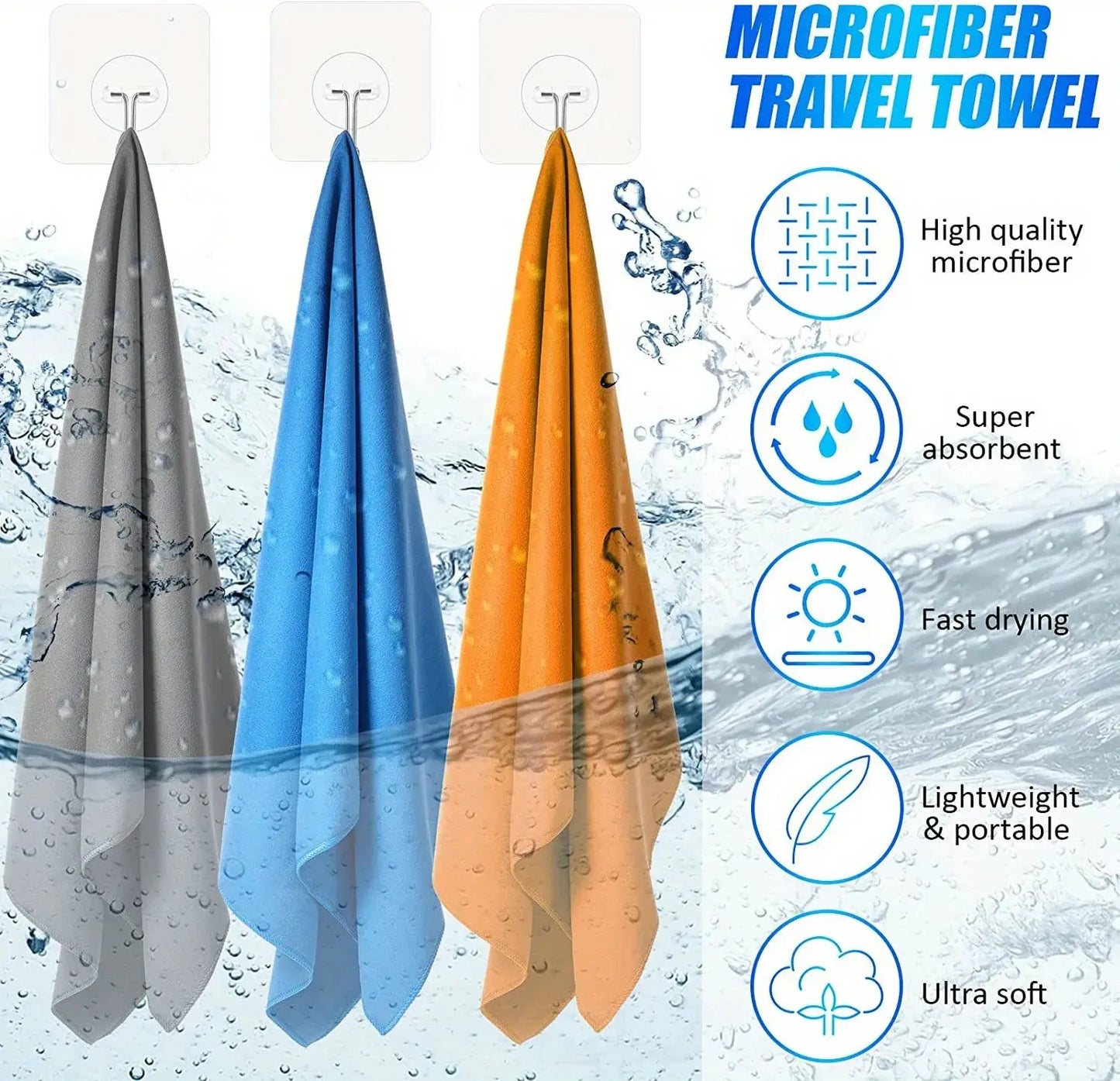 Quick-Drying Microfiber Towel With Mesh Bag