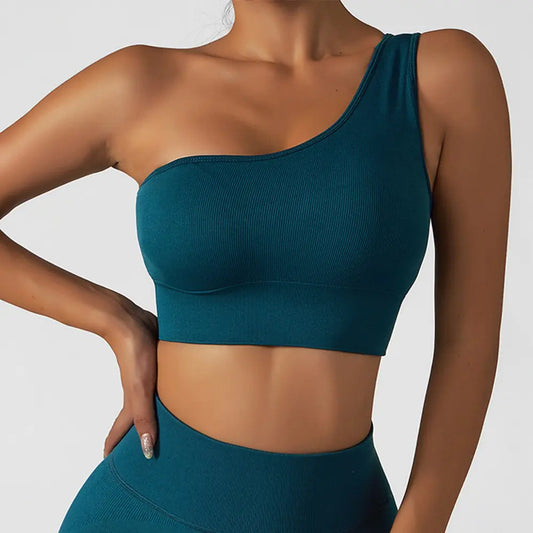 Sexy Oblique Shoulder Yoga Clothes Tops