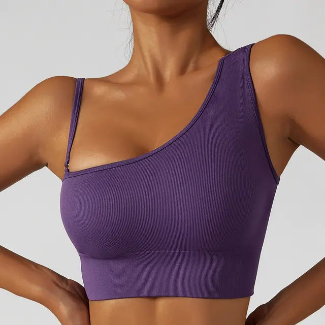 Sexy Oblique Shoulder Yoga Clothes Tops