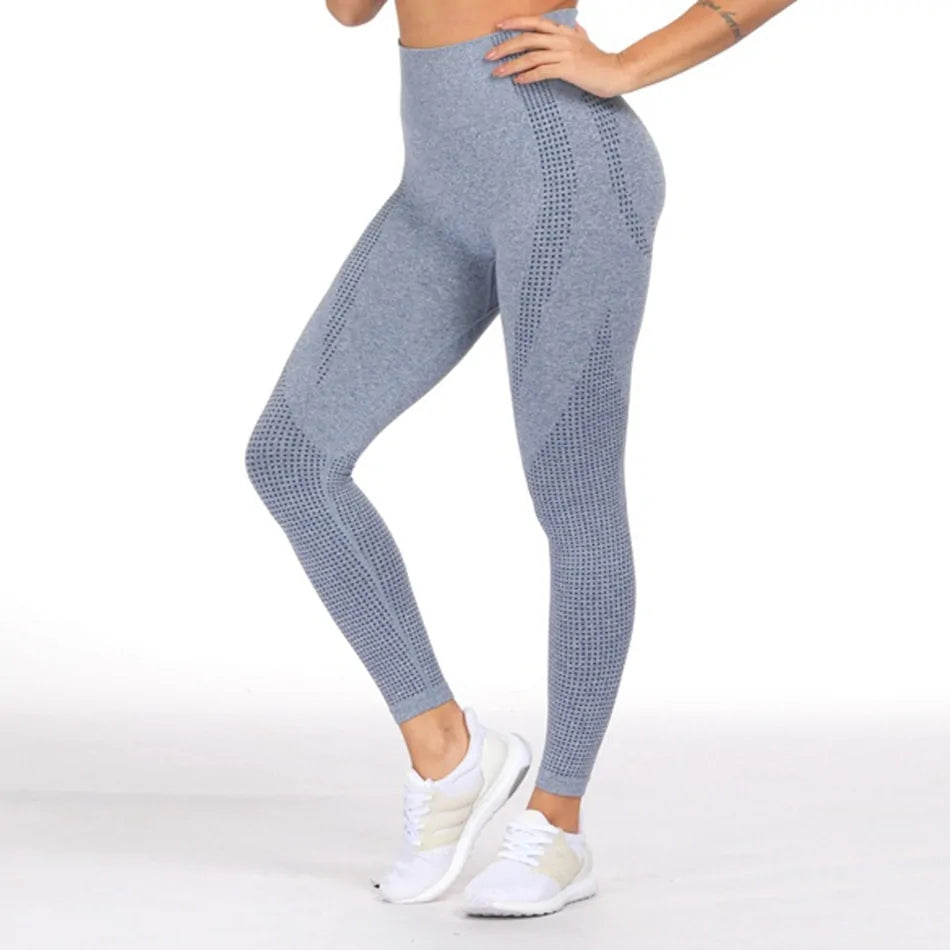 Women Black Seamless Leggings Tummy Control