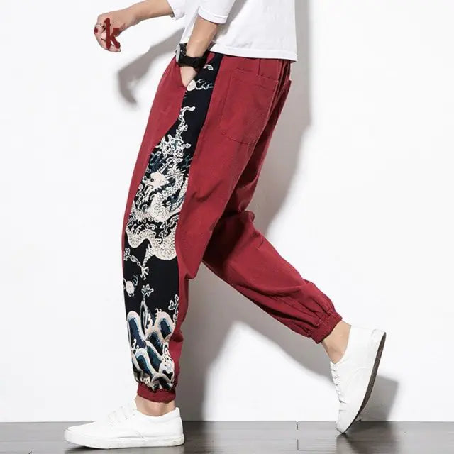 Men's Dragon Harem Joggers Sweatpants