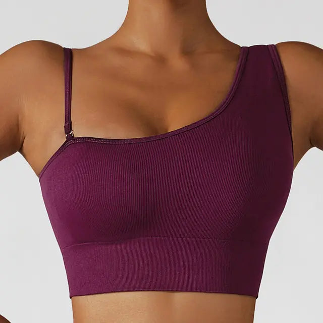 Sexy Oblique Shoulder Yoga Clothes Tops