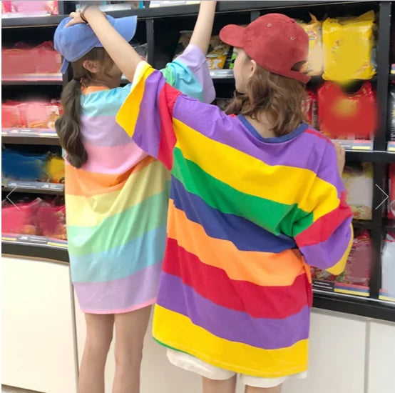 Colorful Rainbow T-Shirt Dress