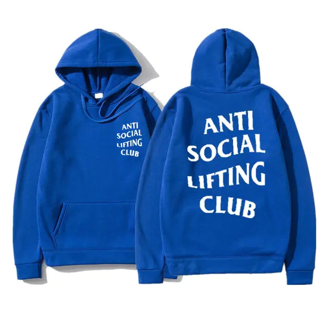 Fashion Letter Anti Social Lifting Club Hoodie