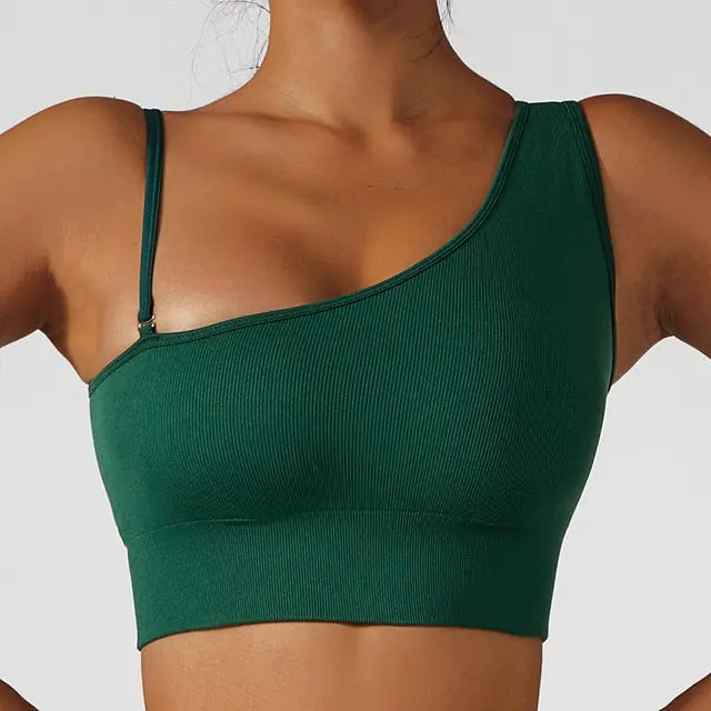 Sexy Oblique Shoulder Yoga Clothes Tops